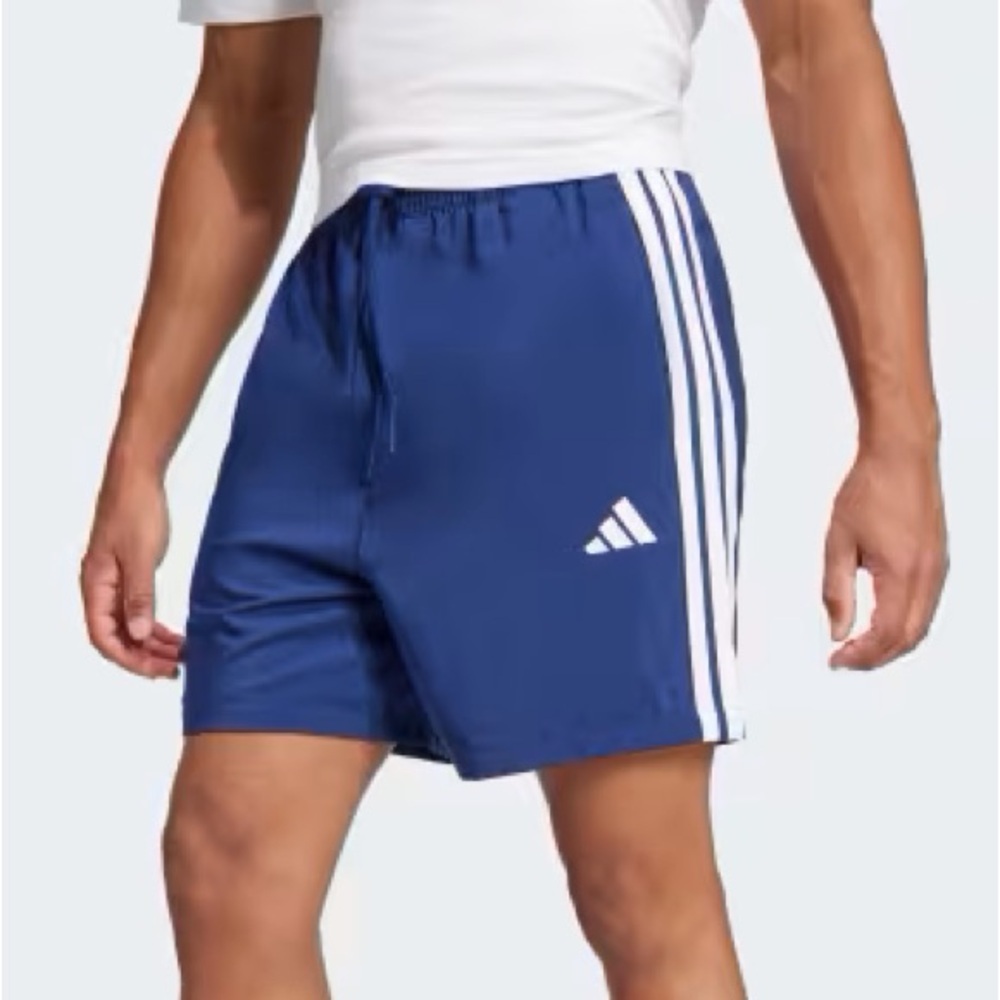 Adidas Men Size 4XLT Dark Blue White Essential 3-Stripes Chelsea Shorts NWT